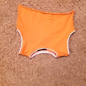 Orange cropped shirt with white rims